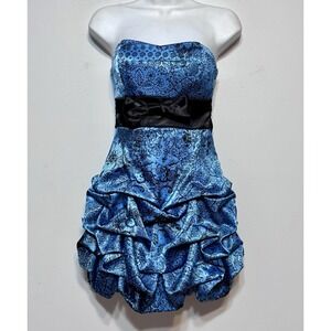 Y2K Vintage Whimsigoth Bubble Hem Party Dress Sz 3 Coquette Indie Strapless‎ 90s